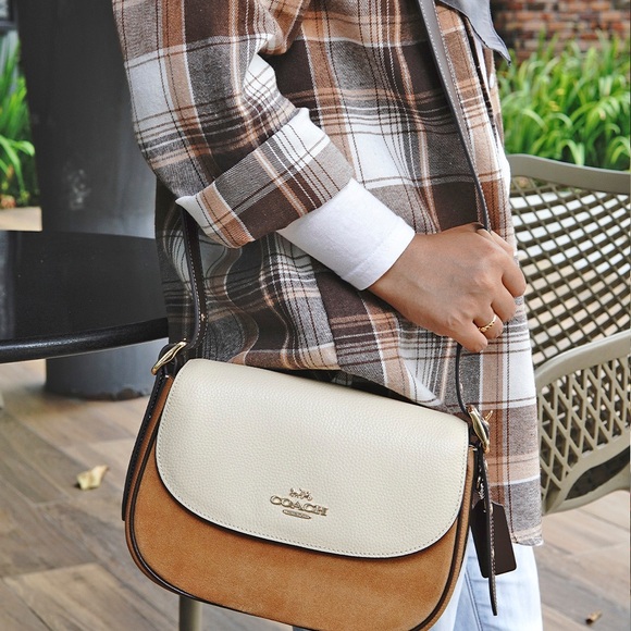 Coach Macie Saddle Bag In Colorblock Crossbody Like New - Picture 4 of 14